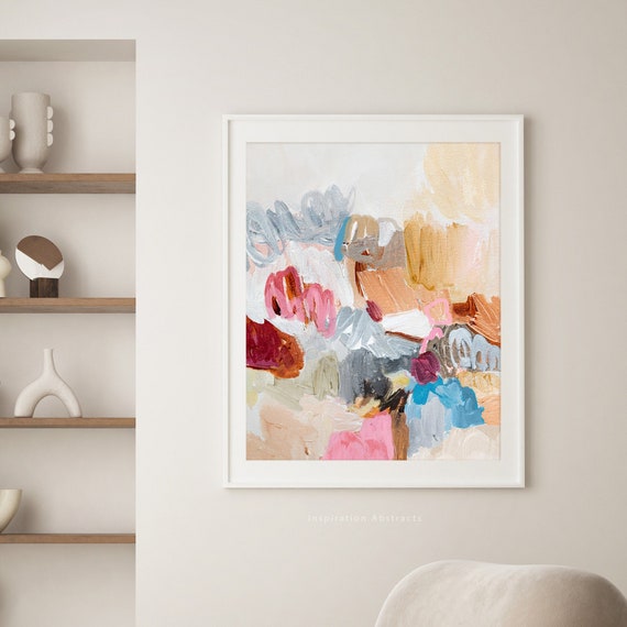 Large Abstract Print, Modern Printable Art, Large Colourful Painting, Contemporary Poster Print, Instant Download Art