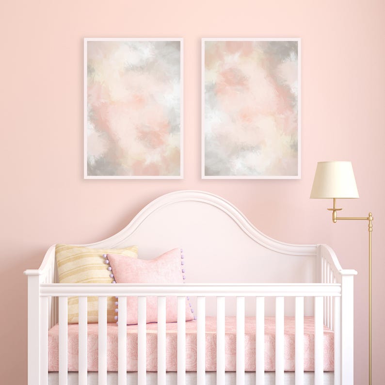 Blush Pink and Grey Wall Art Printable Lounge Wall Art Etsy