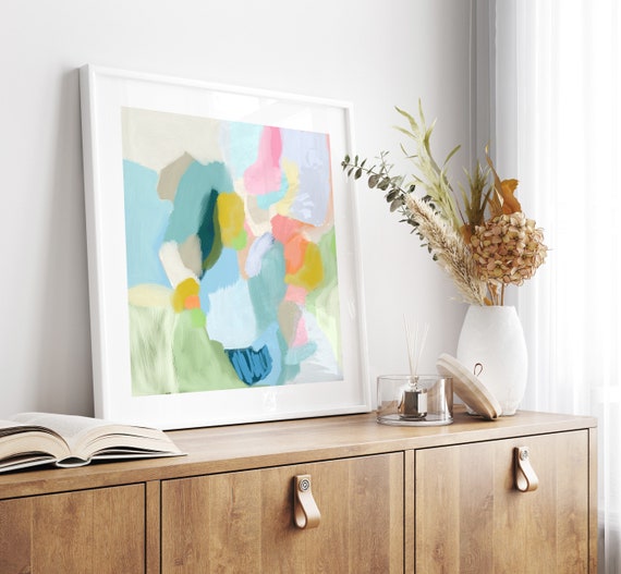 Large Contemporary Abstract Art, Printable Acrylic Painting, Colourful Art, 40X40 Wall Art, Vibrant Print - Inspiration Abstracts