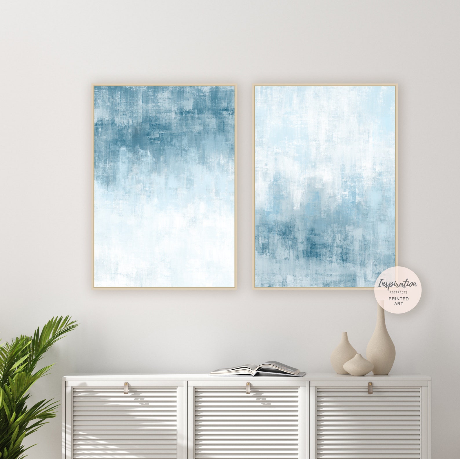 Set Of Two framed Art Prints Pale Blue Wall Art Coastal Wall Etsy
