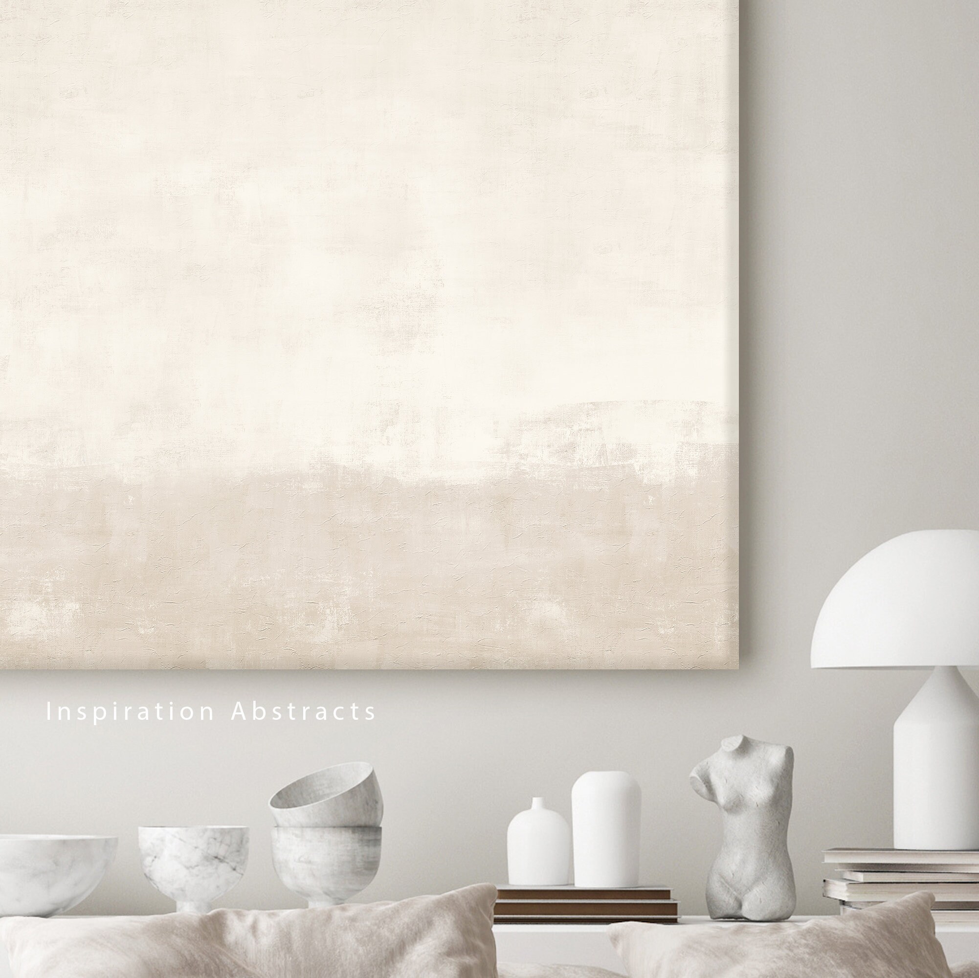Minimal Beige Canvas Print Oversized 