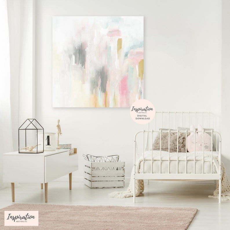 Calming Abstract Painting Nursery Print Digital Download Etsy