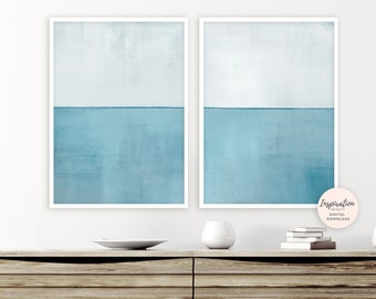 Minimalist Paintings, Beach House Art, Set Of 2 Prints, Abstract Wall Art, Acrylic Paintings, Modern Art, Living Room Decor, Rothko Inspired