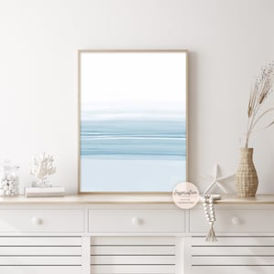 Blue Watercolour Painting, Coastal Wall Art, Minimalist Print, Zen Wall Art, Printable Art, Abstract Art, Nursery Print, Lake House Decor