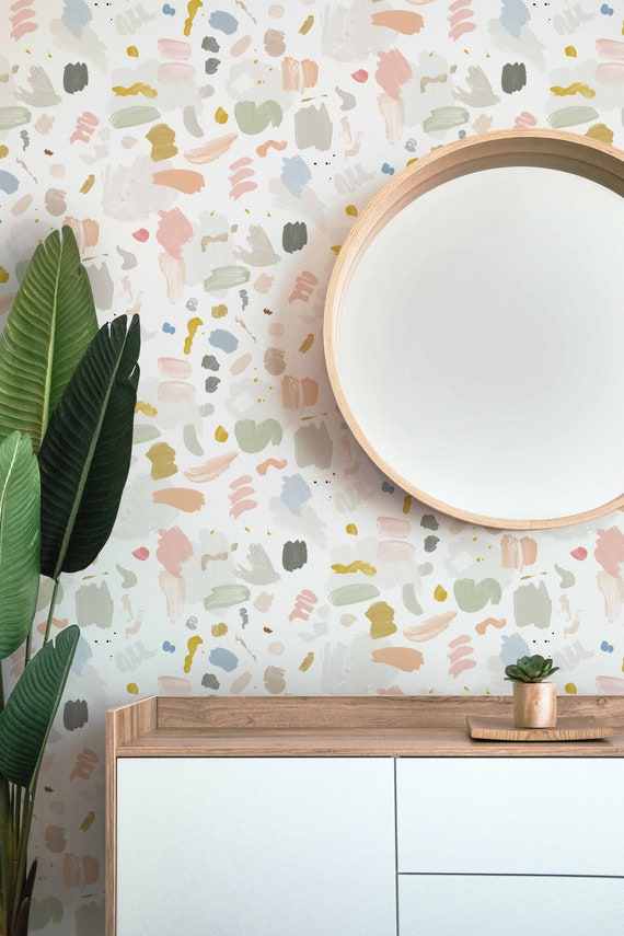 Colourful Nursery Wallpaper, Removable Wallpaper, Multicoloured Peel and stick Wallpaper, Playroom Decor, Eco- Friendly Kids Room Wallpaper