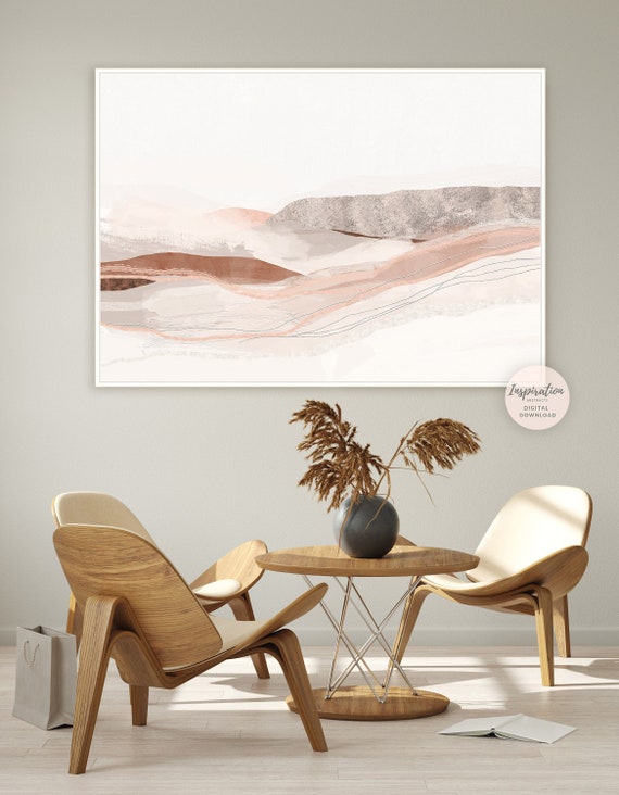 Printable Landscape Painting, Earth Tone Print, Minimal Abstract Art, Landscape Print, Printable Art, Modern Wall Art, Large Wall Art