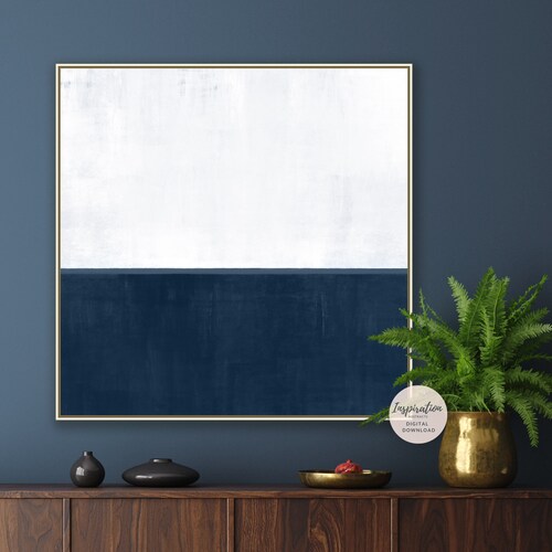 Navy Flower Wall Art Navy and Grey Bedroom Wall Art Set Navy Etsy