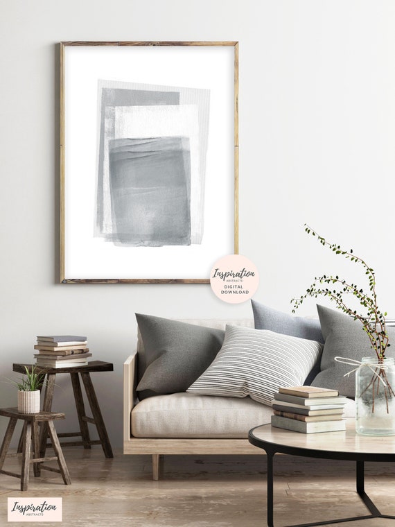 Grey and White Abstract Art, Printable Abstract Art, Minimalist Painting, Oversized Wall Art, Printable Painting