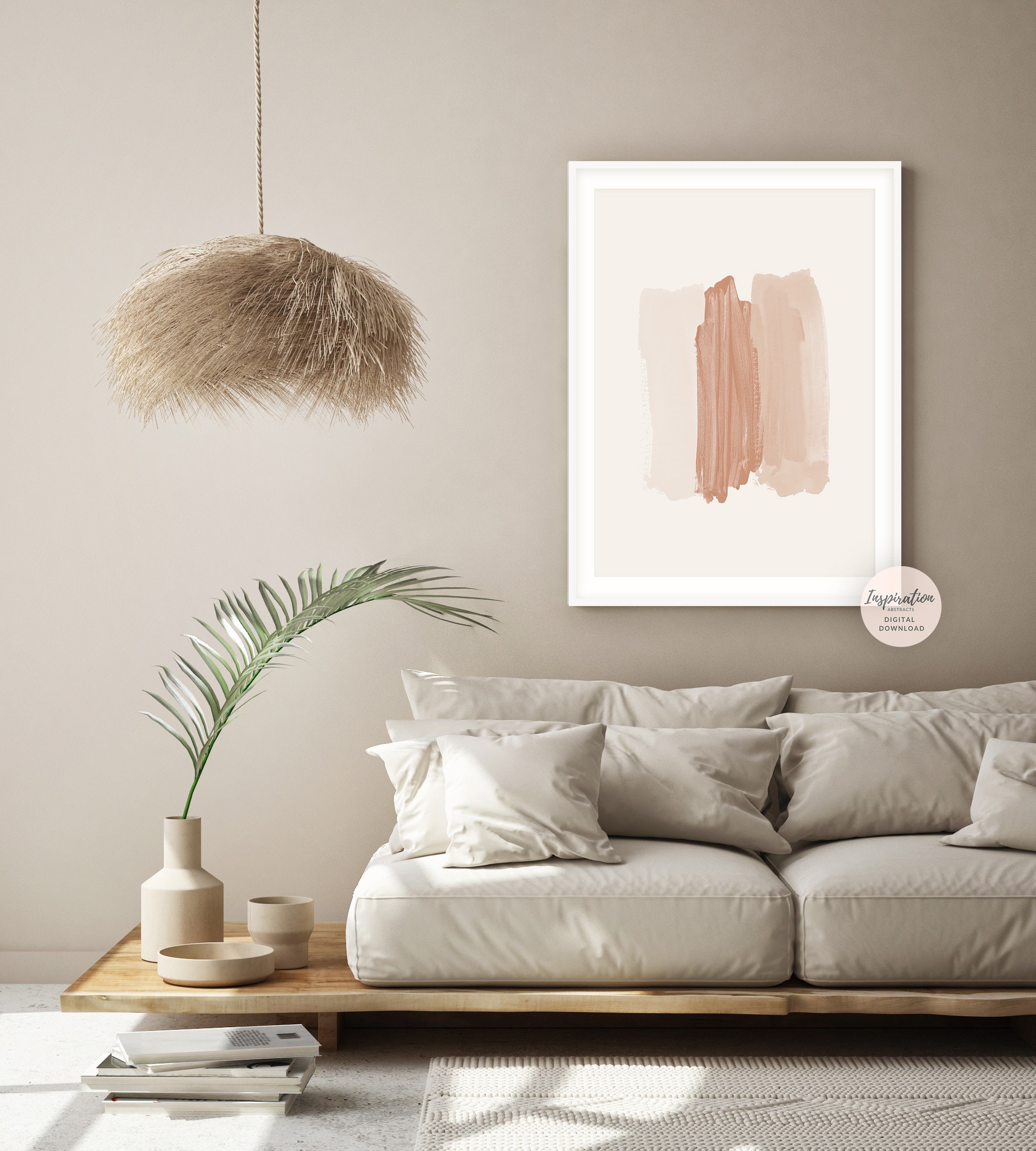 Large Neutral Tone Print, Simple Wall Art, Boho Decor, Printable Art