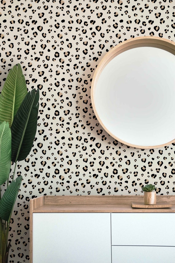 Leopard Print Wallpaper, Peel n Stick Wallpaper, Boho Wallpaper, Self Adhesive Mural Wallpaper, Animal Print Wallpaper, Bold Wall Decor