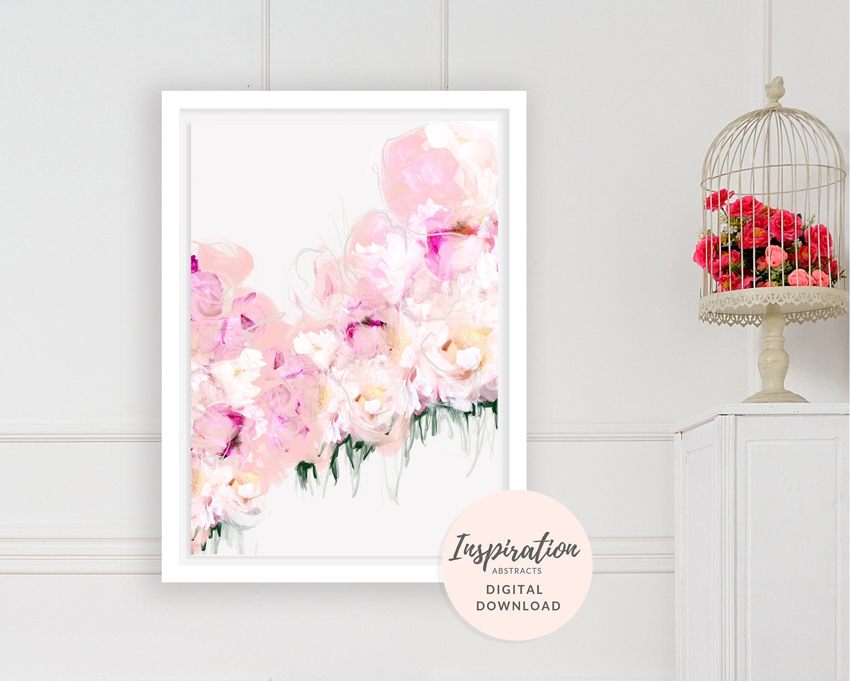 ... Flower Peonies Wall Pink Painting, Art, Art Printable Wall ... Flower Wall Peonies Pink Printable Art Wall Painting, Art,