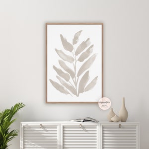Minimal Botanical Print, Watercolour Painting, Printable Art, Minimalist Print, Office Wall Art, Modern Wall Art, Zen Wall Art