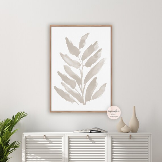 Minimal Botanical Print, Watercolour Painting, Printable Art, Minimalist Print, Office Wall Art, Modern Wall Art, Zen Wall Art