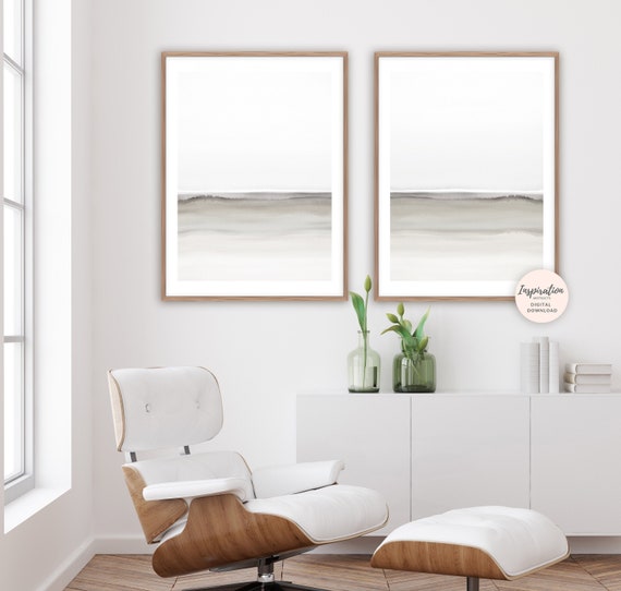 Calming Watercolour Paintings, Set of 2 Prints, Minimal Painting, Modern Wall Art, Living Room Decor, Neutral Decor, Zen Wall Art