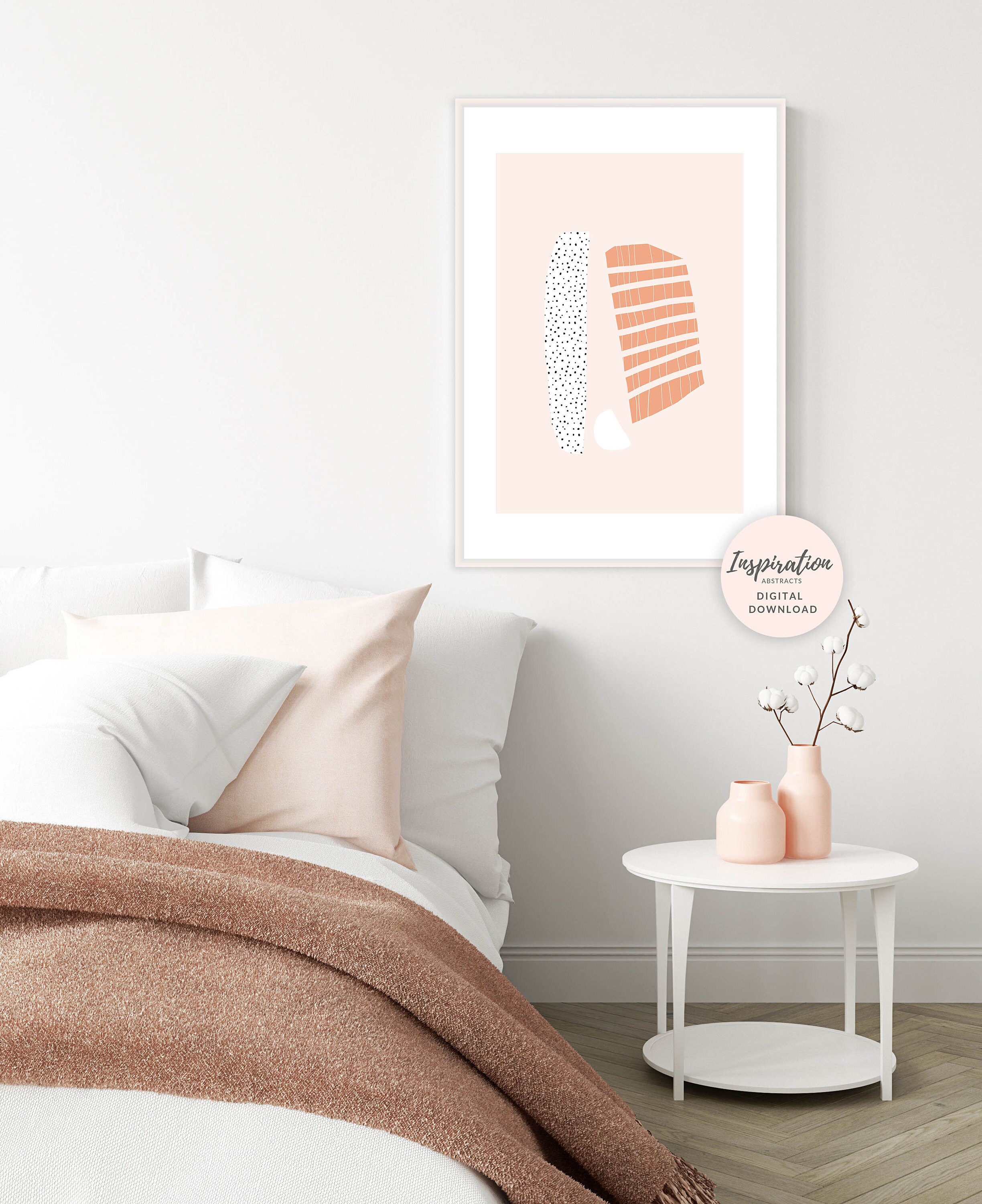 Calming Geometric Art Boho Decor Minimalist Art Living Room
