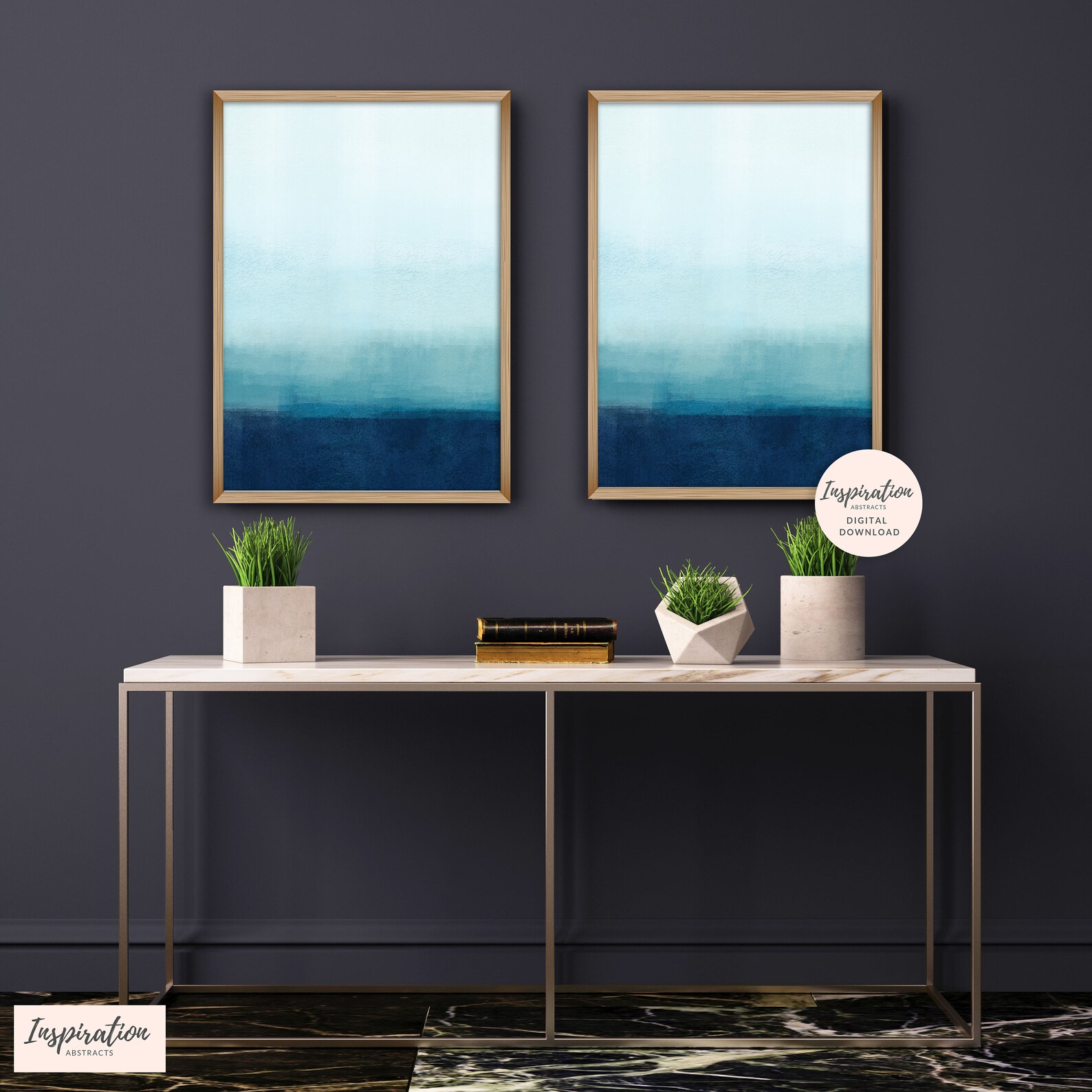 Printable Abstract Art Set of 2 Abstract Paintings Printable Etsy