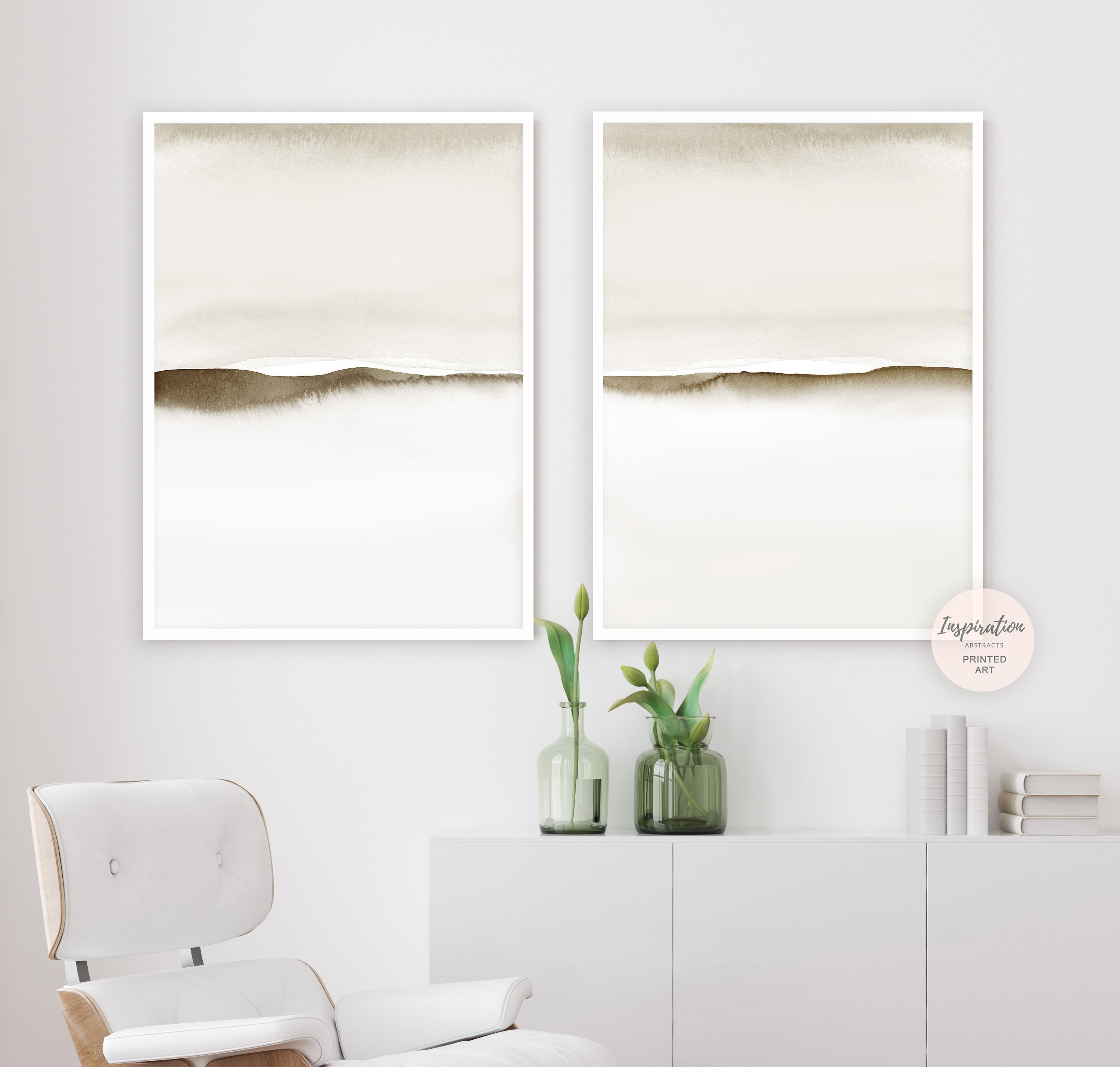 Minimal Abstract Paintings Set Of Two Prints Neutral Art Prints Minimalist Art Abstract Art Bedroom Wall Art Beige Cream Wall Art