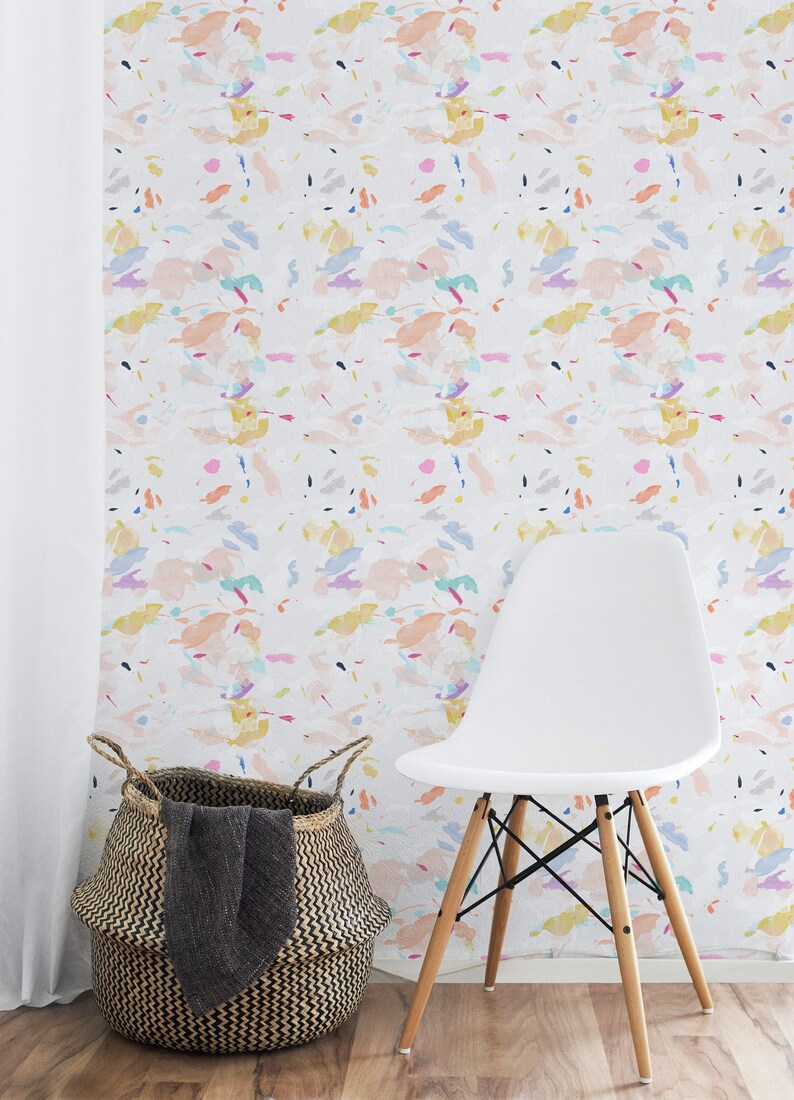 Colourful Abstract Wallpaper Peel and Stick Wallpaper Kids Etsy