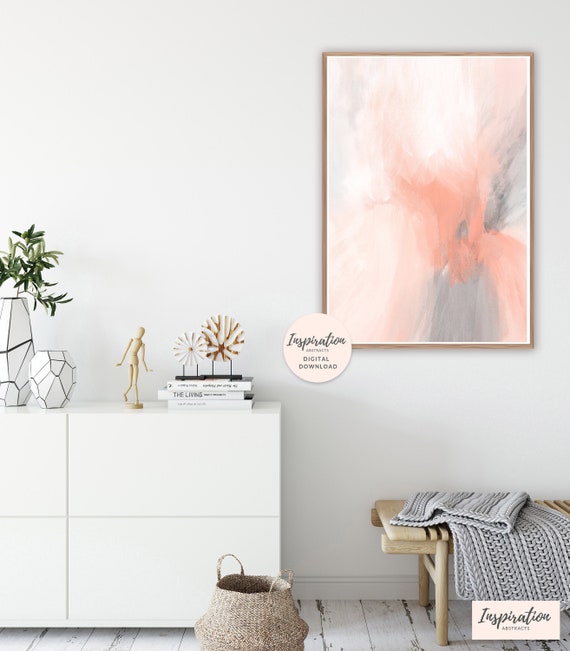 Printable Abstract Art Burnt Orange Abstract Painting Living Etsy
