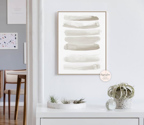 Minimal Brushstrokes Print, Watercolour Print, Minimalist Art, Abstract Art, Printable Art, Neutral Decor, Zen Wall Art, Calming Wall Art