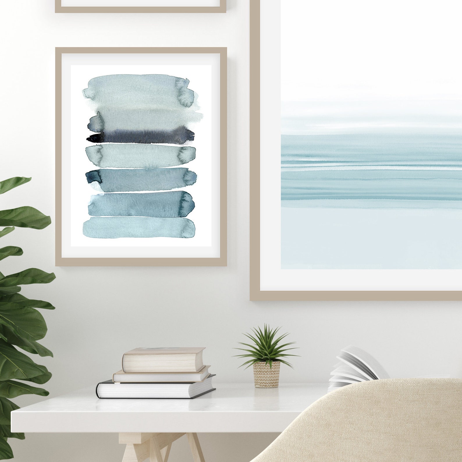 Gallery Wall Set Coastal Wall Art Set Watercolour Prints Etsy