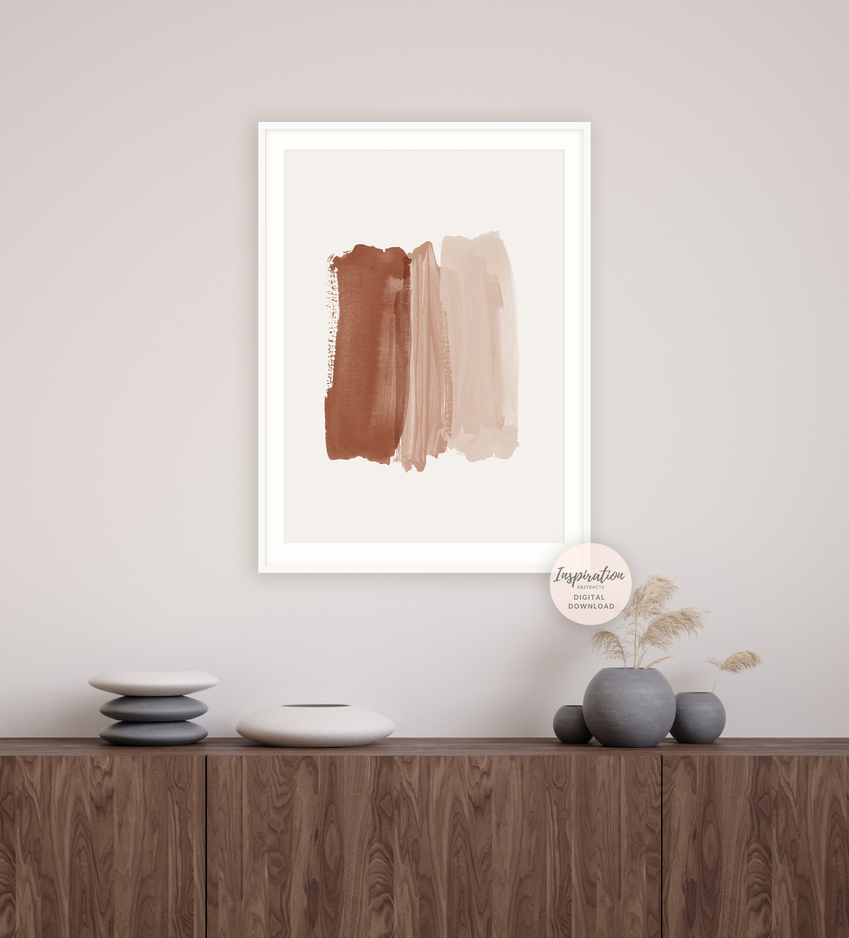 large earth tone print brushstrokes art boho decor simple wall art printable art large minimal wall art abstract art poster print