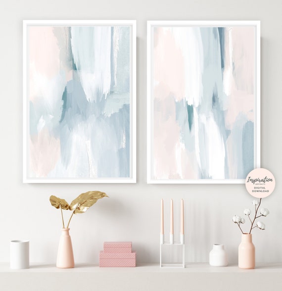 Set of Two Prints, Printable Art, Calming Wall Art, Modern Art, Digital Prints, Neutral Wall Art, Nursery Decor, Living Room Art