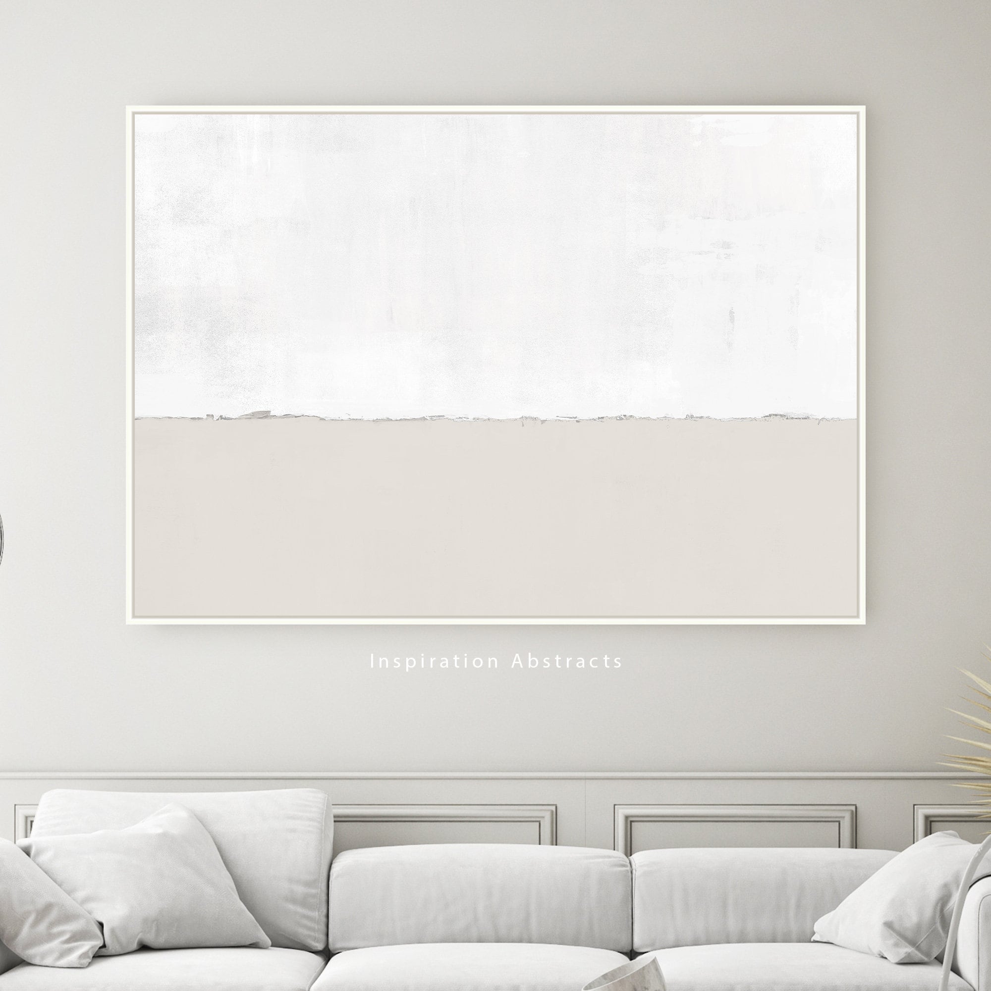 Minimal Beige And White Canvas Wall Art 
