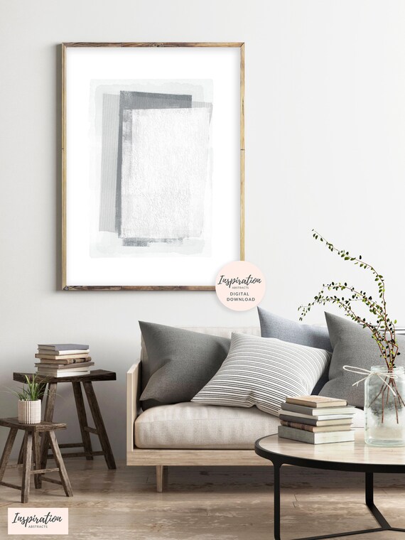 Grey and White Abstract Art, Printable Abstract Art, Minimalist Painting, Oversized Wall Art, Printable Painting