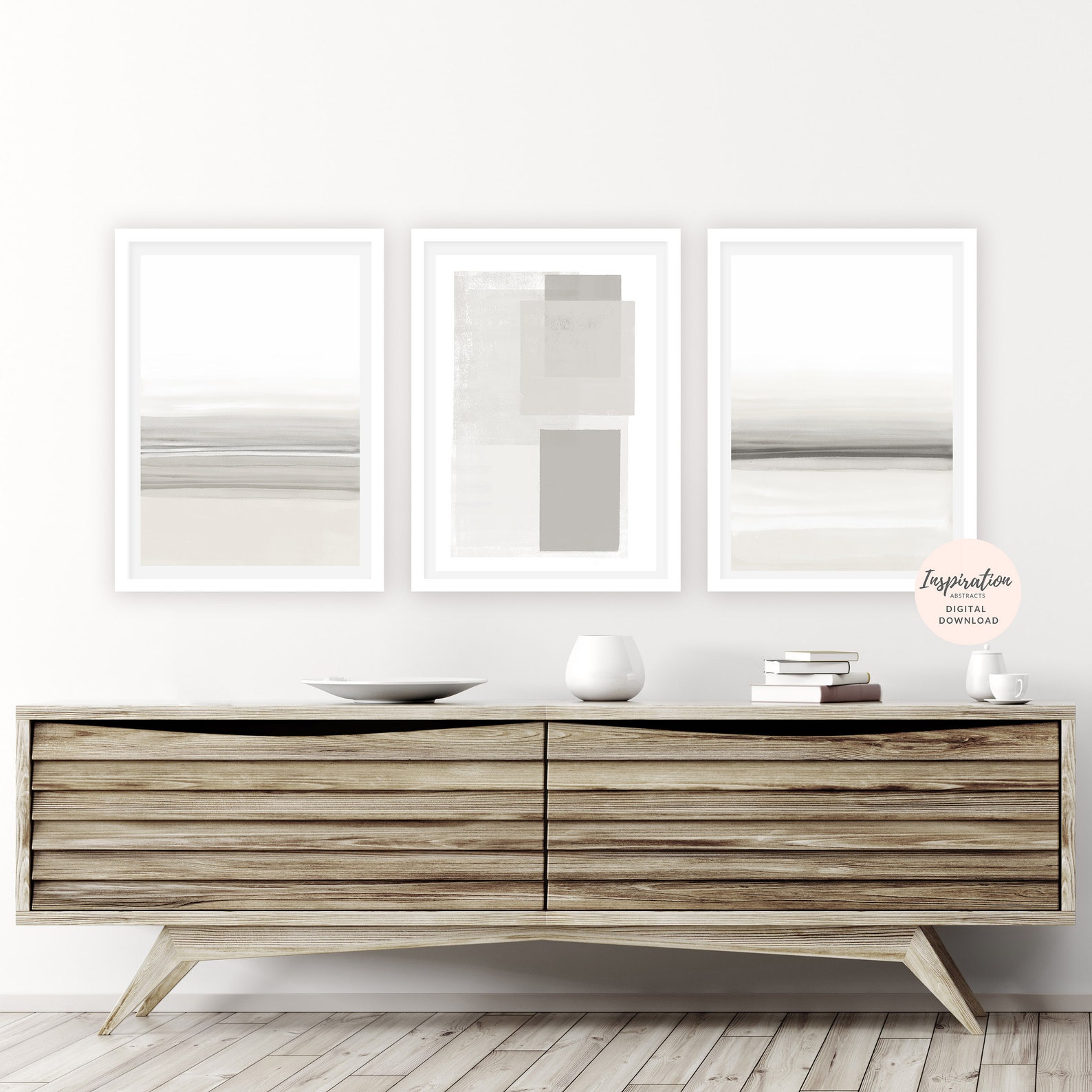 Set of 3 Minimalist Art Prints, Gallery Wall Set, Oversized Wall Art ...