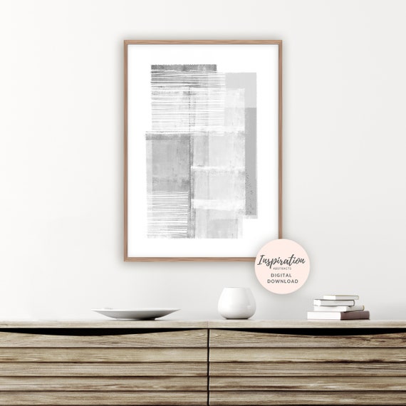 Grey and White Abstract Art, Modern Wall Art, Minimal Painting, Living Room Decor, 24x36 Art Print, Large Wall Art, Scandinavian Art