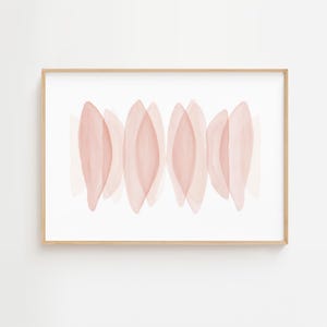 Blush rosa abstrakte Kunst, minimalistische Aquarellmalerei, ruhig Kunstdruck, einfache druckbare Kunst, moderne übergroße Wandkunst, 40X30 Print