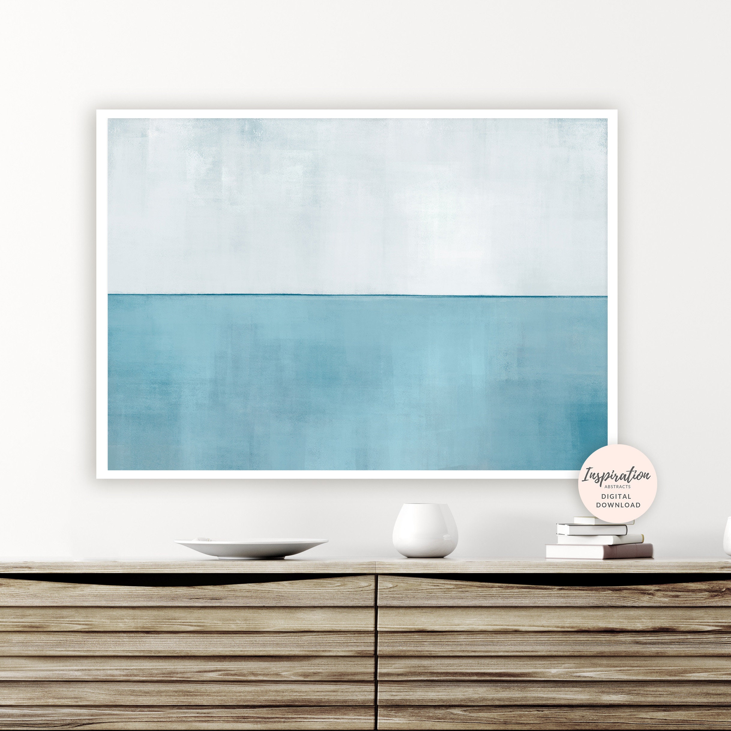 Calming abstract art blue grey wall art beach house art calming