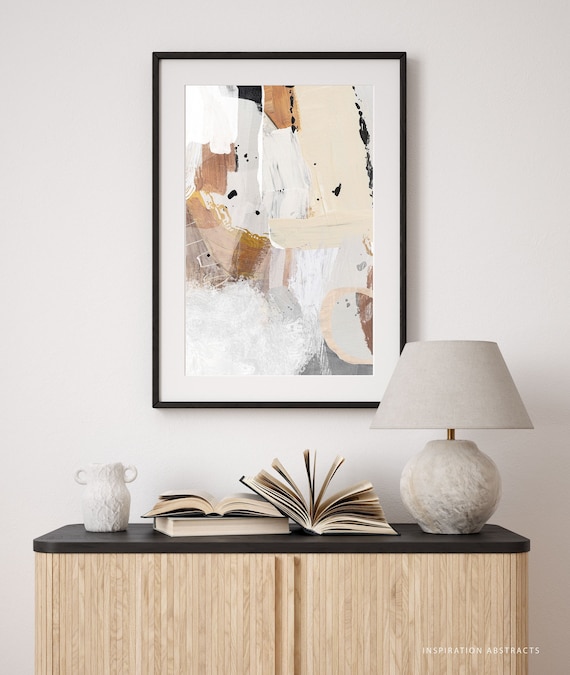 Neutral Abstract Painting, Wabi Sabi Modern Wall Art ( Large Instant Download)