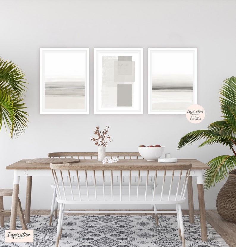 Set of 3 Minimalist Art Prints, Gallery Wall Set, Oversized Wall Art ...