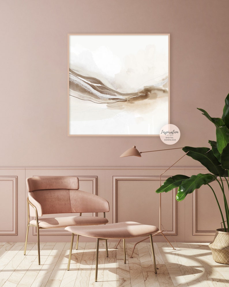 Minimal Abstract Landscape Painting Modern Zen Wall Art Etsy