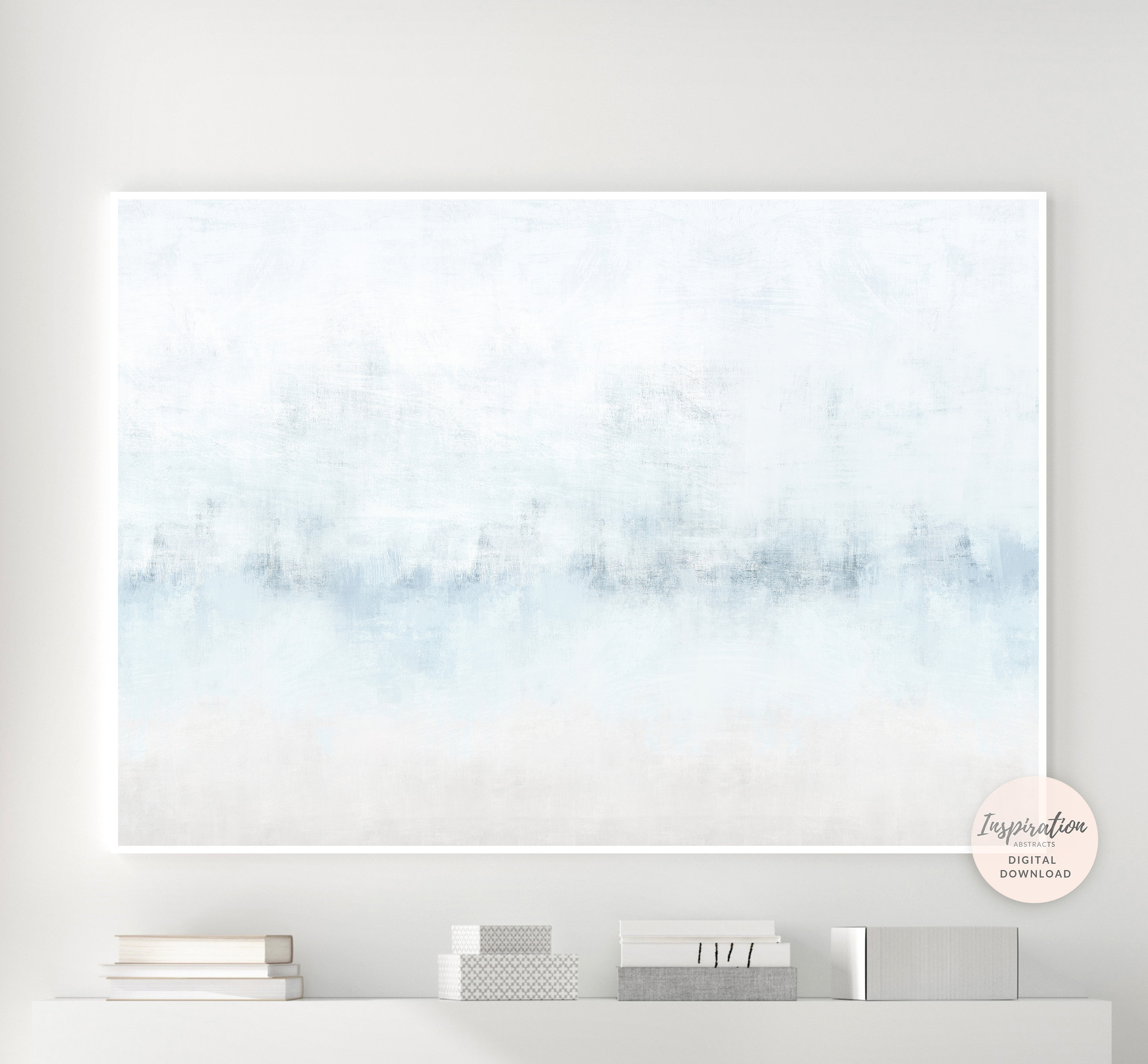 Set of 3 Blue Gray Wall Art Printable Abstract Art Blue Grey Etsy