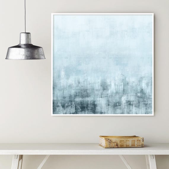 Large Abstract Painting, 30x30 Wall Art, Blue Wall Art, Pale Blue Art, Printable Art, Acrylic Painting, Rothko Inspired, 30x30 Wall Art