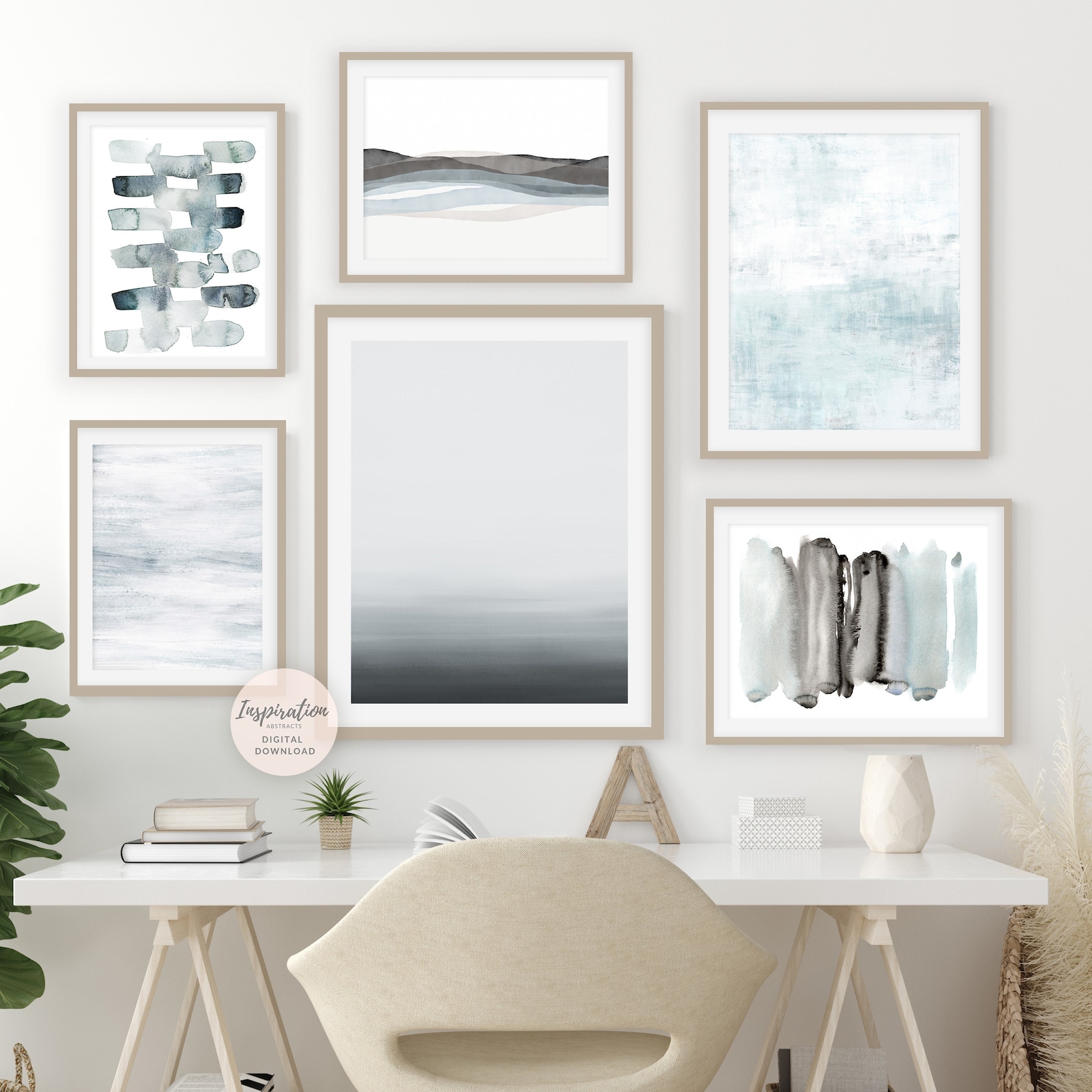 Coastal Wall Art Set Gallery Wall Set Watercolour Prints Etsy