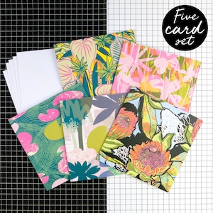 Carte de voeux ensemble-«floral», cartes d’art, cartes de correspondance, cartes vierges, toutes les cartes d’occasion, Pack de carte vierge, cartes de voeux vierges