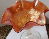 Marigold Carnival Glass Candy Dish
