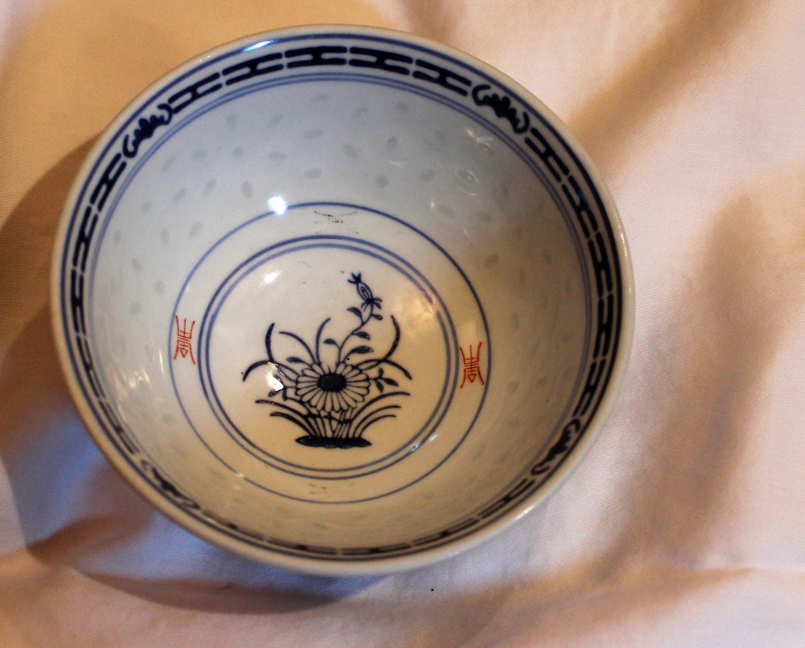 Lovely Vintage Chinese Rice Bowl and Dinner Plate Etsy Singapore