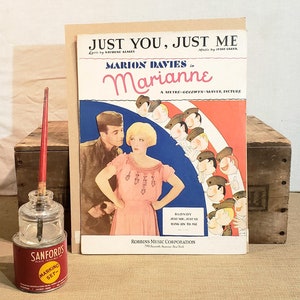 Antique Sheet Music ~ Just You, Just Me - Featured in the Picture Show Marianne ~ Music by Jesse Greer ~ Lyrics by Raymond Klages ~ 1929