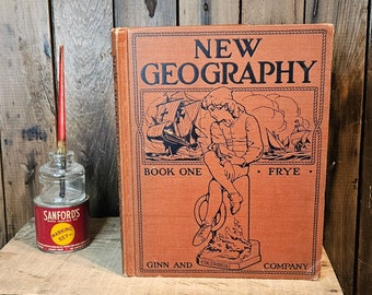 New Geographie - Buch Eins ~ Von Alexis Konstantin Frye ~ Illustriert von N. C. Wyeth ~ Schulbuch ~ 1917