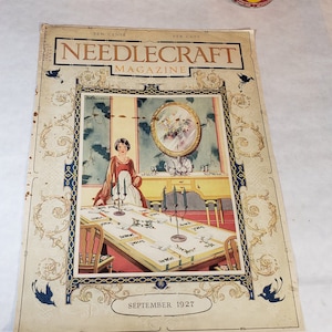 ORIGINAL Vintage Needlecraft Magazine Cover ~ September 1927 ~ Backside Bon Ami Advertisement
