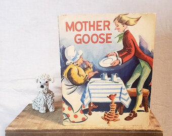 Mother Goose - Los favoritos de los niños pequeños ~ Libro infantil de tapa blanda vintage ~ Copyright 1946