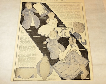 Vintage Woman's World Magazine Artículos De ganchillo anuncio de ganchillo - Noviembre 1925 - Segundo anuncio es para bordado patrones de publicidad
