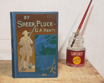 Libro antiguo ~ Por pura valentía - Un cuento de la guerra Ashanti ~ Escrito por G. A. Henty ~ Ilustrado por Gordon Browne ~ 1890?
