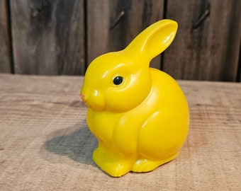 Vintage Plastic Knickerbocker Bunny Rattle ~ Hard Plastic Rabbit Rattle ~ 1950's or 1960's