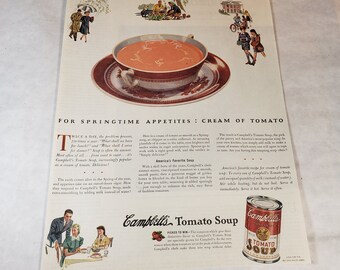 Anuncio de la revista Campbell's Soup Magazine de 1939 Saturday Evening Post Magazine - Backside Story